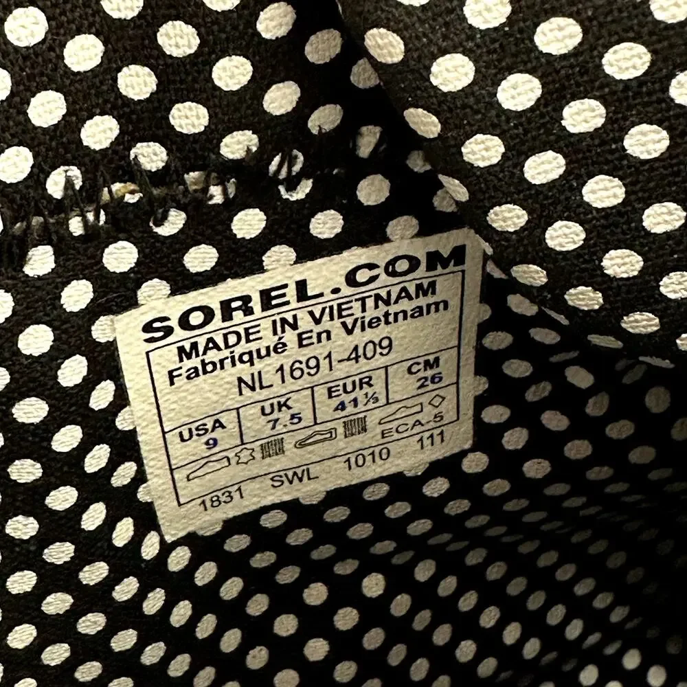Sorel Tivoli II Snow Rain Boots Lace Up Leather Polka Dot Lined Outdoor Blue 9